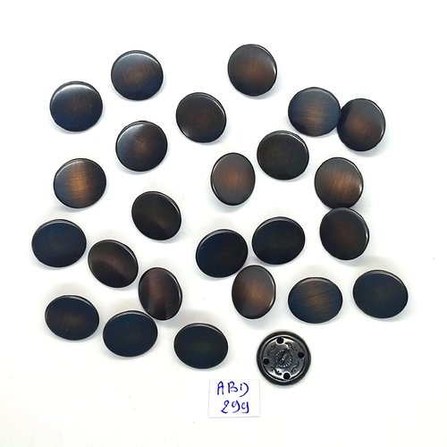 25 boutons en métal bronze - 16mm - abd299
