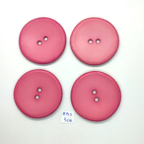 4 boutons en résine rose - 41mm - abd305