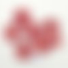7 boutons en résine rouge / rose - 23mm et 15mm - abd322
