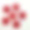 6 boutons en résine rouge - 25mm - abd329