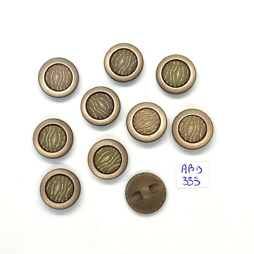 10 boutons en résine gris / taupe - 17mm - abd333