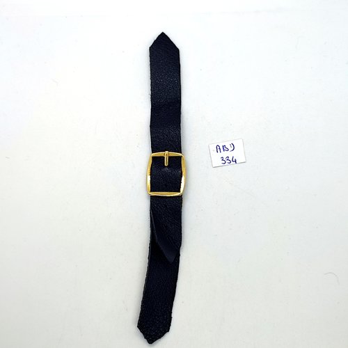 1 bouton brandebourg en cuir noir - 14,5cm fermé - abd334