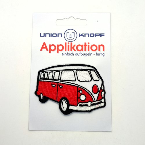 1 thermocollant / écusson à coudre - un combi rouge et blanc - 7x4,5cm