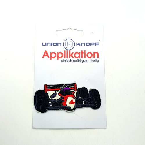 1 thermocollant / écusson à coudre - une formule 1 rouge et noir - 7x3cm