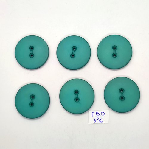6 boutons en résine bleu / vert - 38mm - abd336
