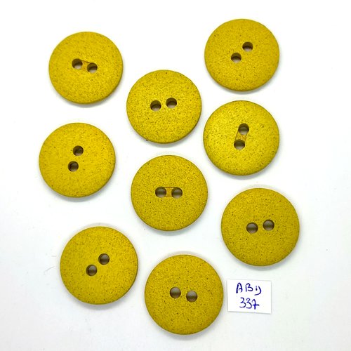 9 boutons en résine jaune moucheté - 28mm - abd337