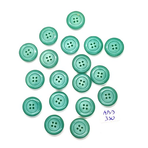 18 boutons en résine bleu / vert - 17mm - abd350