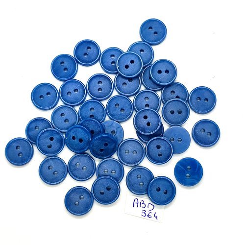 40 boutons en résine bleu - 13mm - abd363