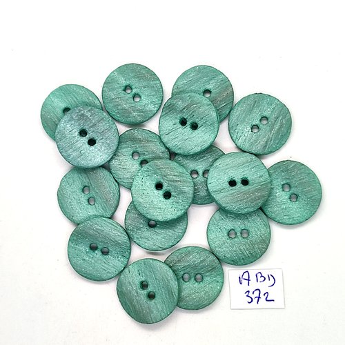 17 boutons en résine vert - 18mm - abd372