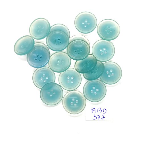 20 boutons en résine bleu - 17mm - abd377