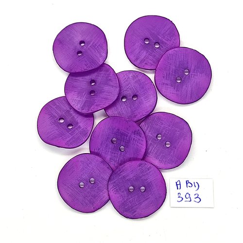 10 boutons en résine lilas foncé - 20mm - abd393
