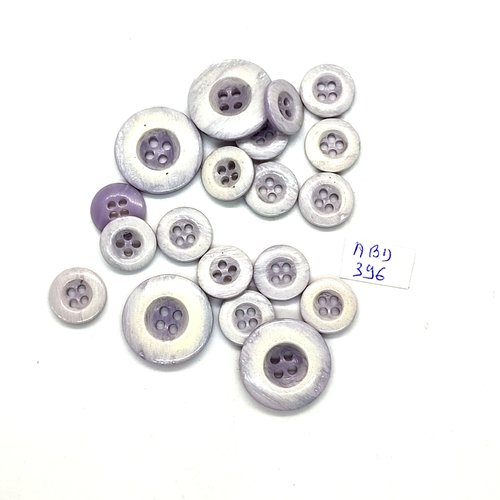 19 boutons en résine lilas clair dégradé - 22mm et 14mm - abd396