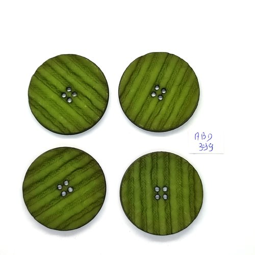 4 boutons en résine vert - 39mm - abd399