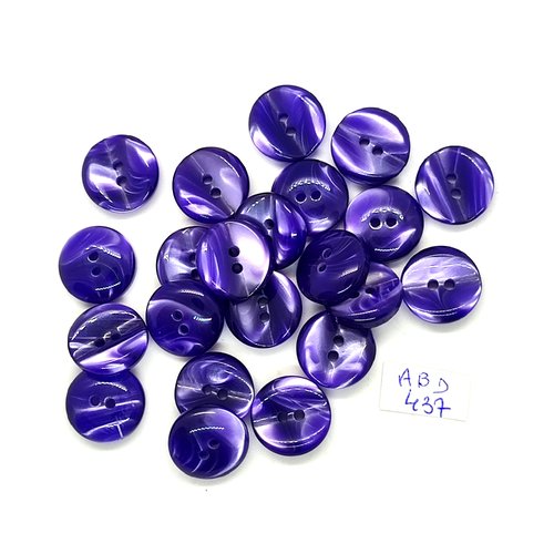 22 boutons en résine violet - 15mm - abd437