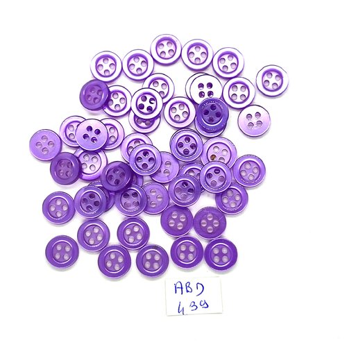 51 boutons en résine lilas - 10mm - abd439