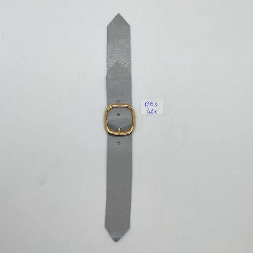 1 bouton brandebourg en cuir gris clair - 15,5cm fermé - abd421