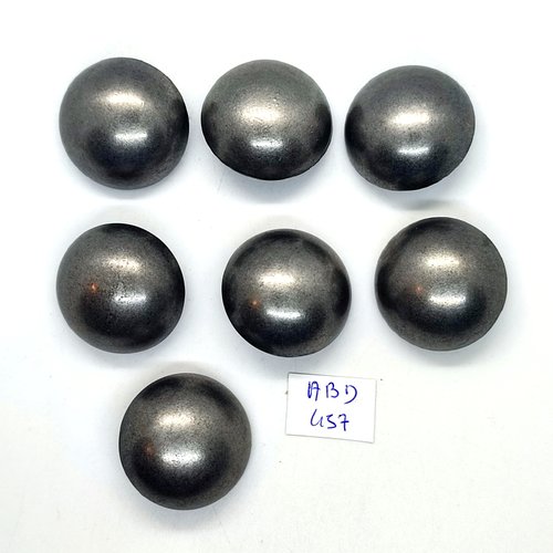 7 boutons en métal argenté - 28mm - abd457