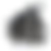 49 boutons en résine noir - 11/12mm - abd508