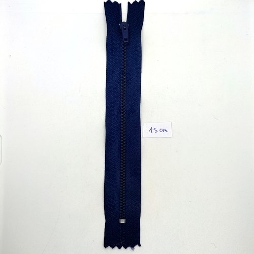 1 fermeture éclair bleu marine - 15cm - maille nylon