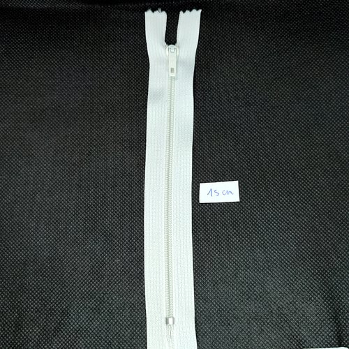 1 fermeture éclair blanc - 15cm - maille nylon