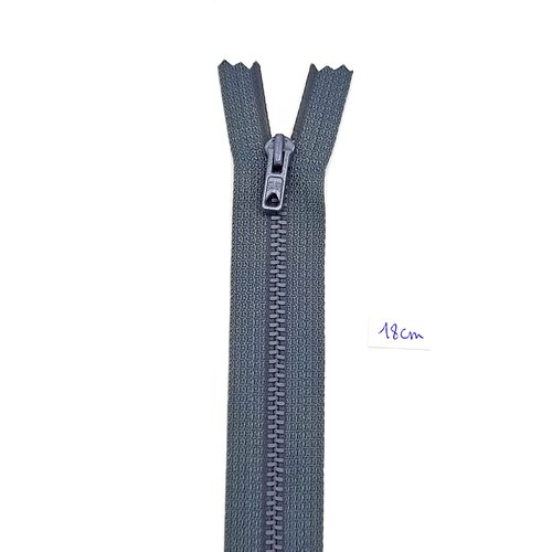1 fermeture éclair gris - 18cm - non séparable , maille métal