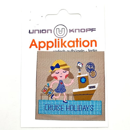 1 thermocollant / écusson à coudre - cruise holidays multicolore - 6,5x6,5cm