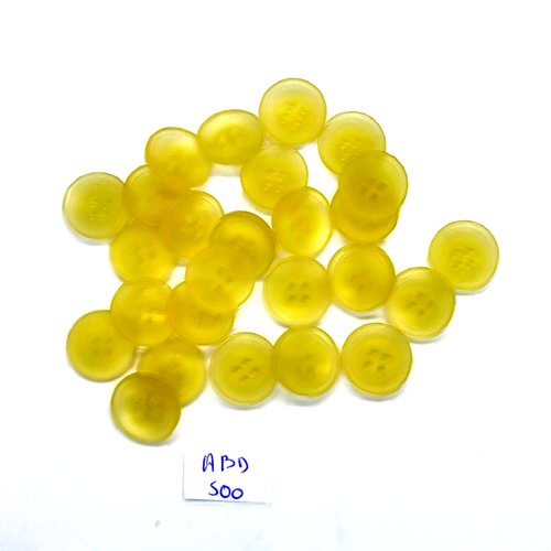 26 boutons en résine jaune - 15mm - abd500