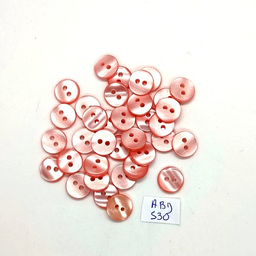 35 boutons en résine rose - 11mm - abd530