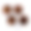 4 boutons en résine marron - 27mm - abd531