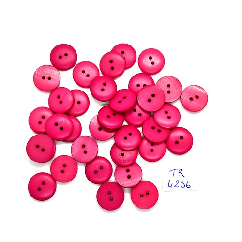 35 boutons en résine fuchsia foncé - 14mm - tr4236