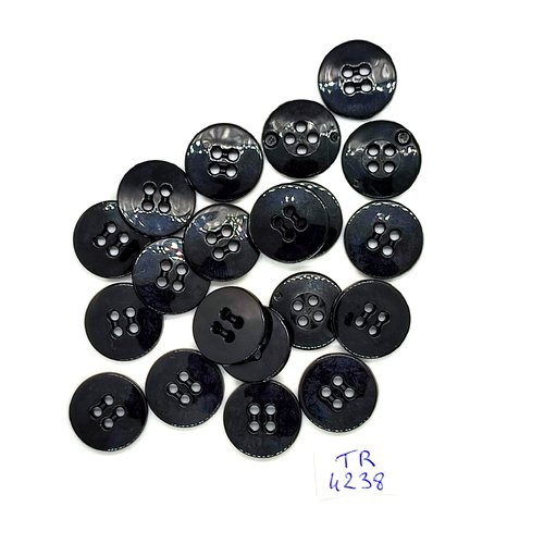 20 boutons en résine noir - 17mm - tr4238
