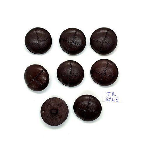10 boutons en résine marron foncé - 23mm - tr4243