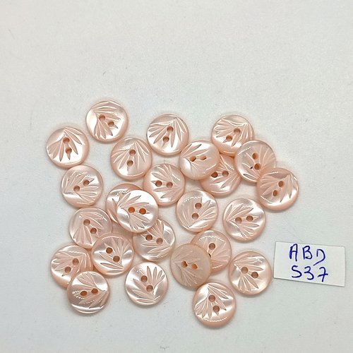 25 boutons en résine rose - 10mm - abd537