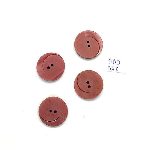 4 boutons en résine vieux rose - 22mm - abd548