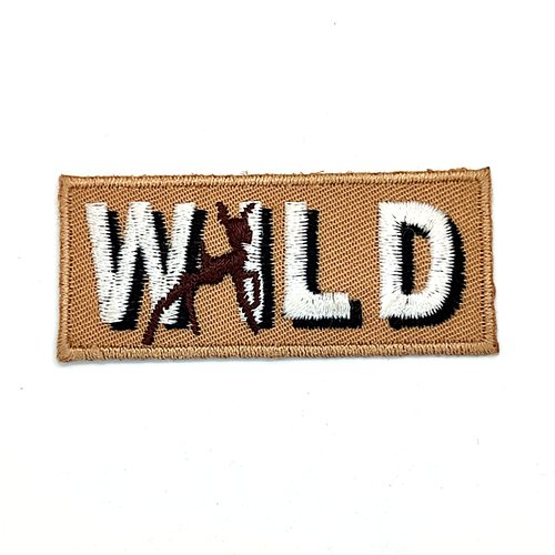 1 thermocollant / écusson à coudre - wild - blanc et marron