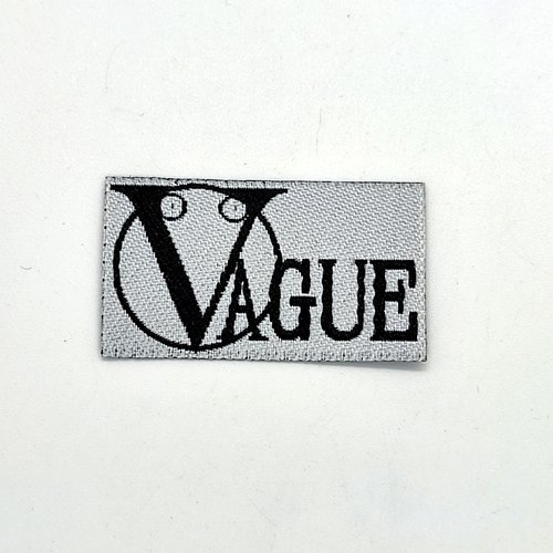 1 thermocollant / écusson à coudre - vague - blanc et noir