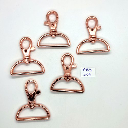 5 attaches en métal or rose - 4,5x3,5cm - abd564