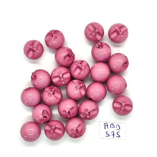 23 boutons en résine rose bonbon - 12mm - abd575