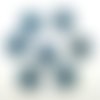 7 boutons en résine bleu - 25mm - abd592
