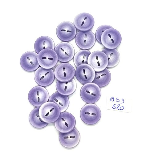 25 boutons en résine lilas - 15mm - abd620