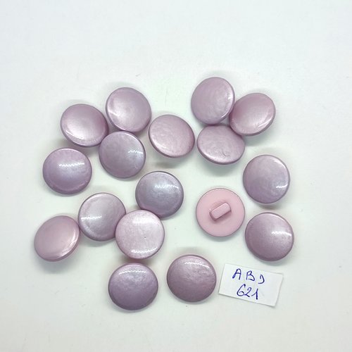 17 boutons en résine lilas clair - 17mm - abd621
