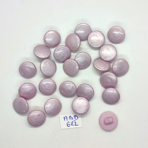 25 boutons en résine lilas clair - 13mm - abd622