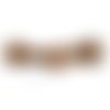 1 bouton brandebourg en bois et velours - fleur marron - 12cm fermé - abd701