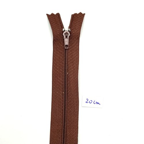 1 fermeture éclair marron clair - 20cm - non séparable , maille nylon