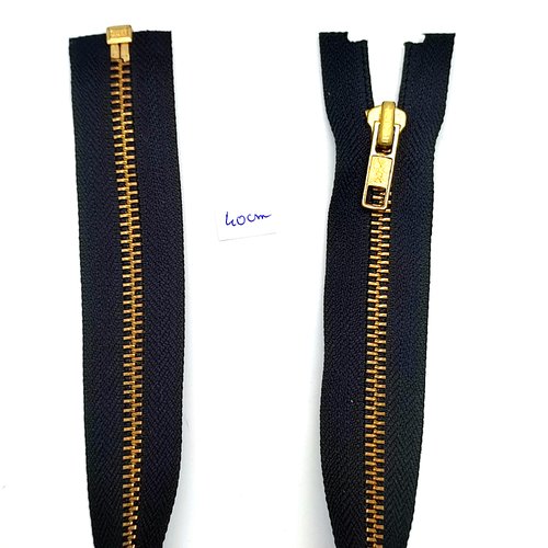 1 fermeture éclair noir - séparable - 40cm - maille métal
