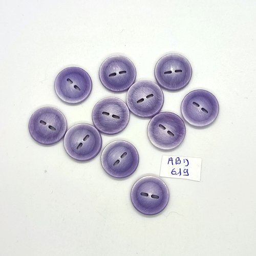 11 boutons en résine lilas - 18mm - abd619