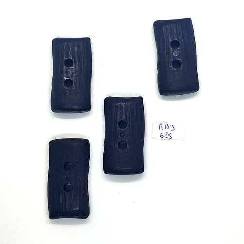 4 boutons en résine noir - 23x44mm - abd625
