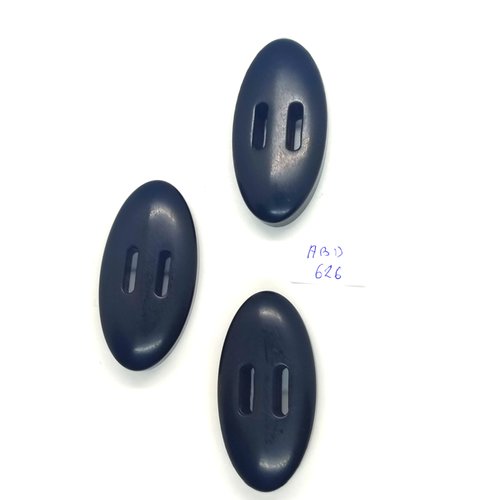 3 boutons en résine noir - 25x49mm - abd626