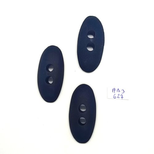 3 boutons en résine noir - 23x50mm - abd627