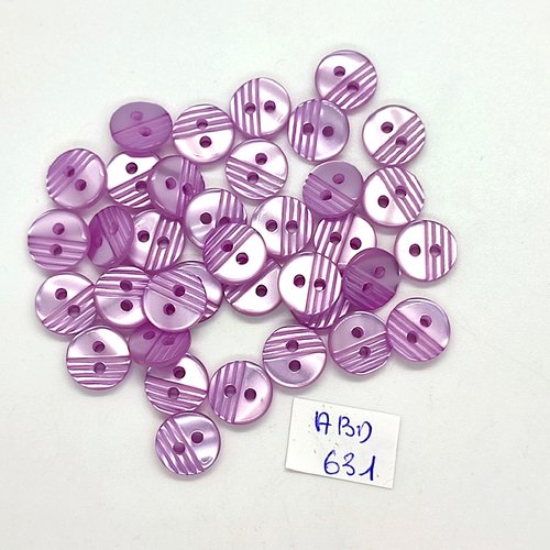 35 boutons en résine lilas - 10mm - abd631